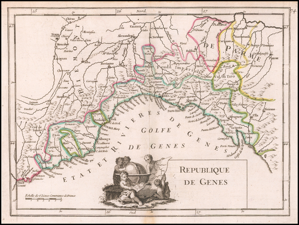 99-Northern Italy Map By George Louis Le Rouge