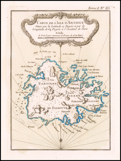 St. Barths] Charta ofver On St. Barthelemy -- Konungen af Sverige Gustaf  den IV. Adolph . . . - Barry Lawrence Ruderman Antique Maps Inc.