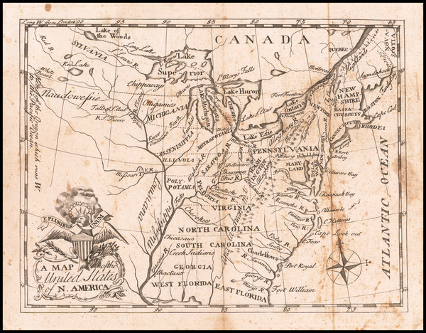 58-United States Map By Johann David Schopf