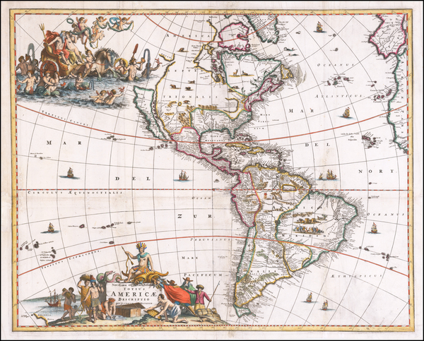 9-California as an Island and America Map By Jacob Van Meurs