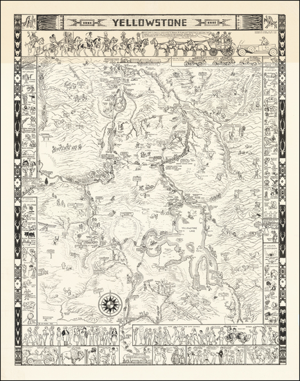 26-Rocky Mountains, Wyoming and Pictorial Maps Map By Jo Mora