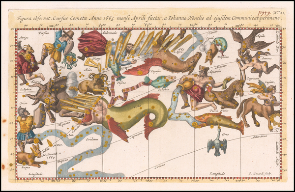 68-Celestial Maps Map By Stanislaus Lubieniecki