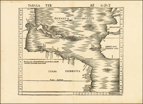 100-World, World, Atlantic Ocean, North America, South America and America Map By Martin Waldseem&u