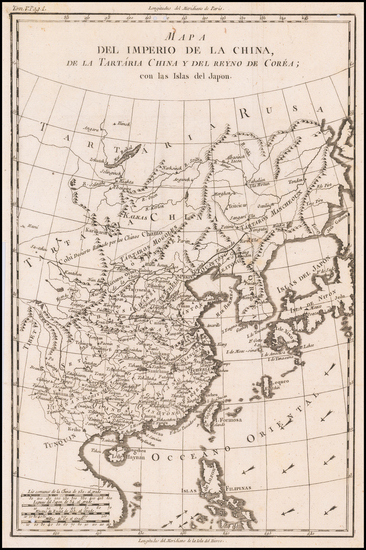 76-China, Korea and Russia in Asia Map By Pedro de Gongora y Lujan,  Duque de Almodovar