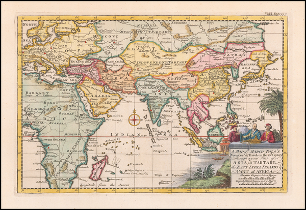 95-China, India and Southeast Asia Map By Emanuel Bowen