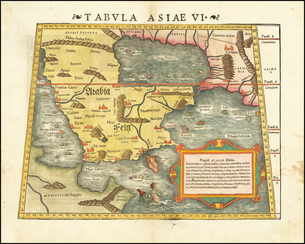 14-Middle East and Arabian Peninsula Map By Sebastian Munster