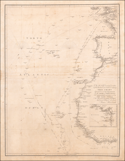 91-Atlantic Ocean and West Africa Map By James Horsburgh