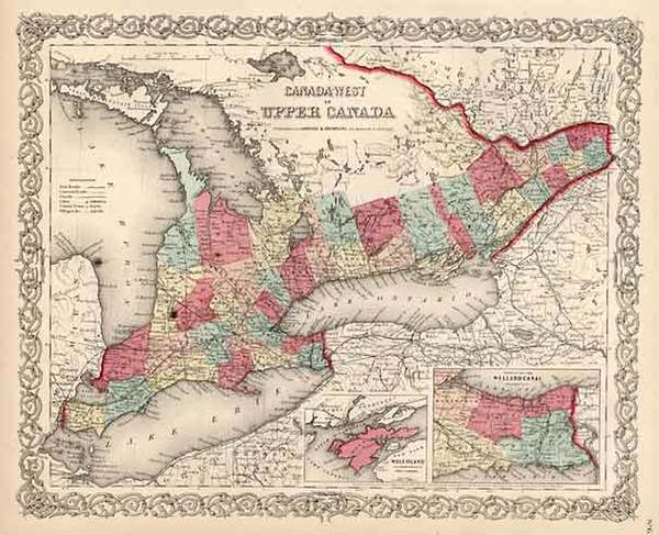 98-Midwest and Canada Map By Joseph Hutchins Colton