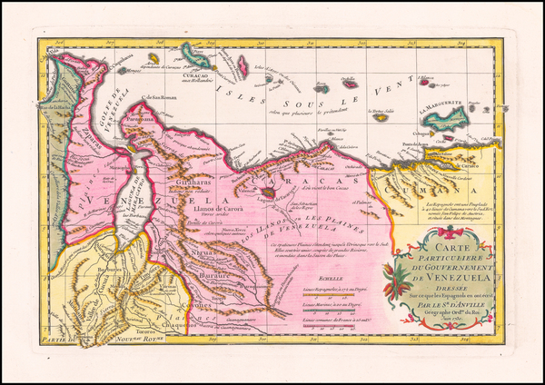 28-Venezuela Map By Jean-Baptiste Bourguignon d'Anville