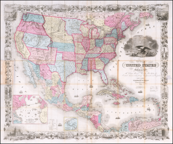 30-United States Map By Joseph Hutchins Colton