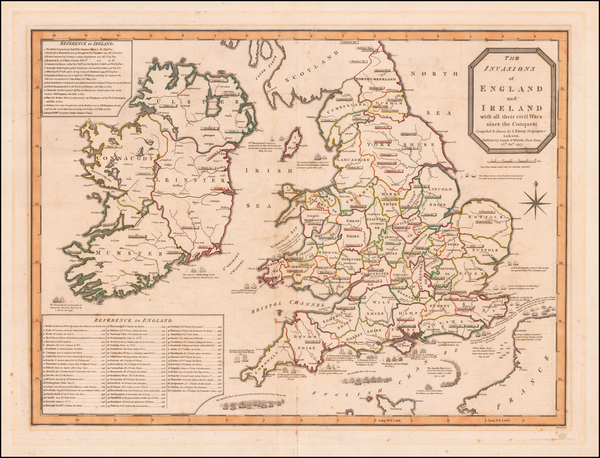 20-British Isles, England and Ireland Map By Laurie & Whittle