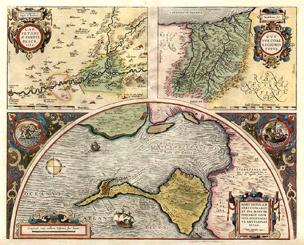 25-Spain Map By Abraham Ortelius