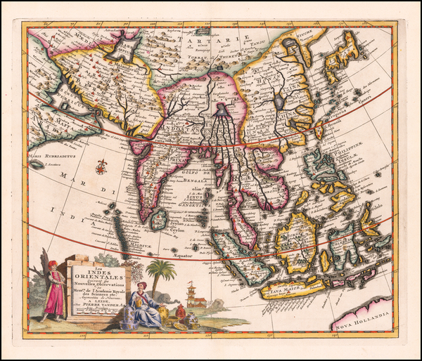 100-India, Southeast Asia, Philippines and Indonesia Map By Pieter van der Aa