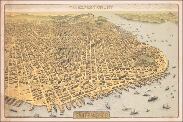 39-Pictorial Maps and San Francisco & Bay Area Map By North American Press Assn.