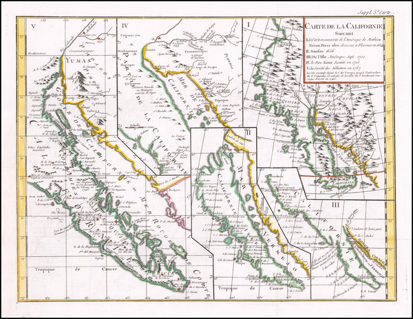 49-Baja California, California and California as an Island Map By Denis Diderot / Didier Robert de