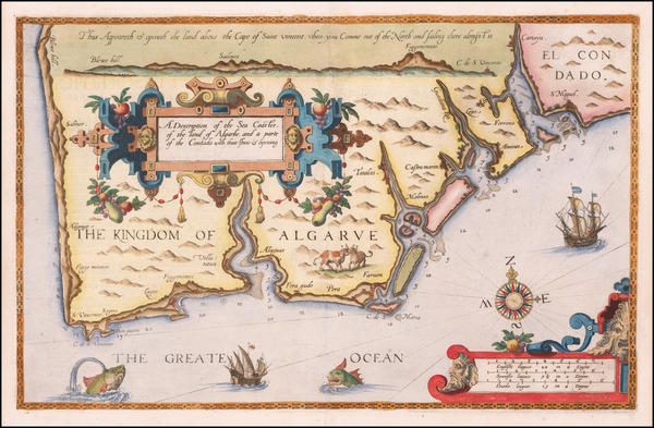 Spain and Portugal Map By Lucas Janszoon Waghenaer