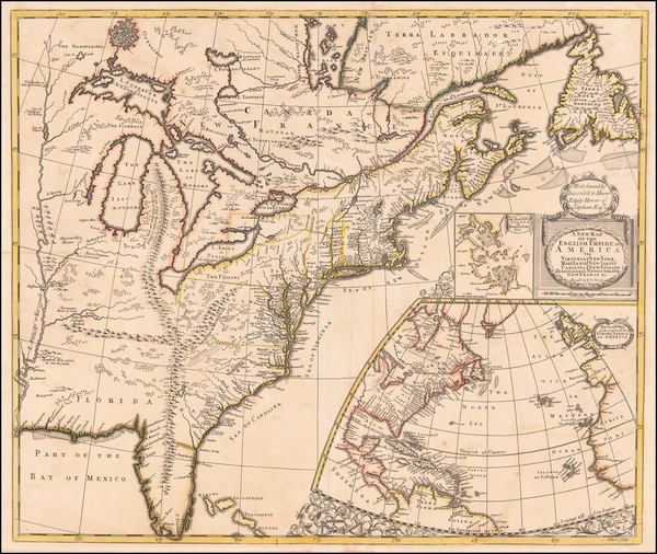 91-United States, New England, Mid-Atlantic and Southeast Map By John Senex