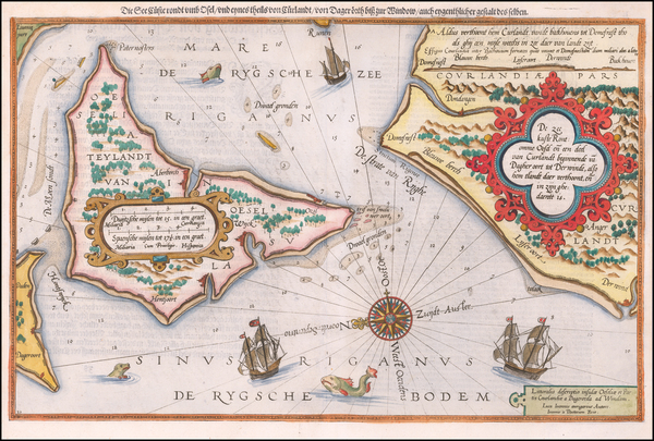 19-Baltic Countries Map By Lucas Janszoon Waghenaer