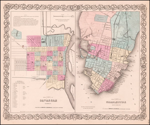 97-Georgia and South Carolina Map By Joseph Hutchins Colton