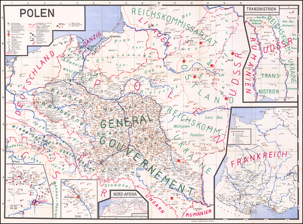 59-France, Poland and North Africa Map By Edward Kossoy