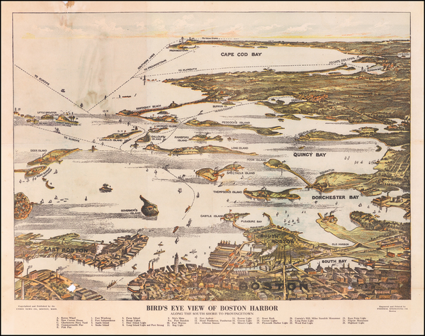 91-Boston Map By Union News Co.