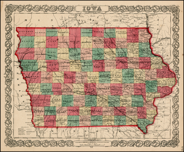 80-Midwest and Plains Map By Joseph Hutchins Colton