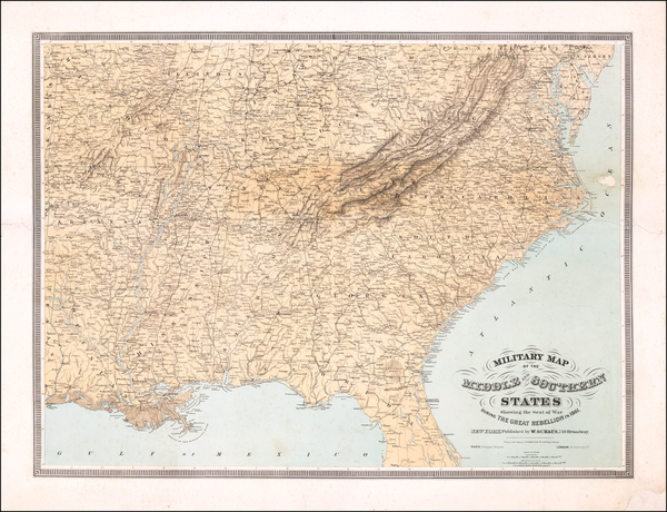 62-United States, South, Southeast and Midwest Map By J. Schedler