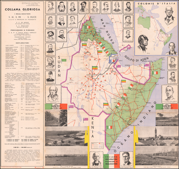 55-North Africa and East Africa Map By Edizioni d'Arte e di Propaganda Coloniale