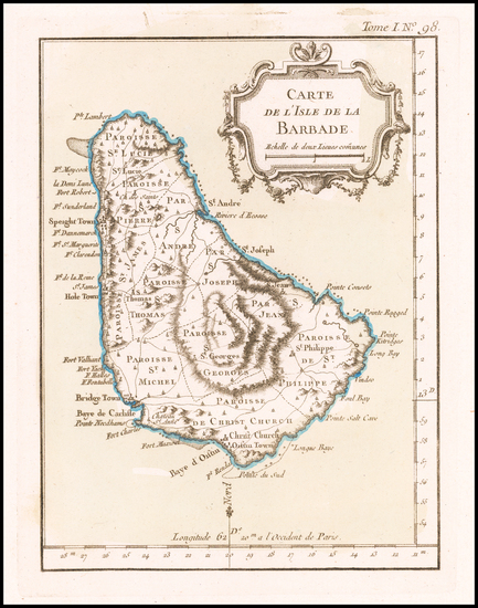 65-Other Islands Map By Jacques Nicolas Bellin