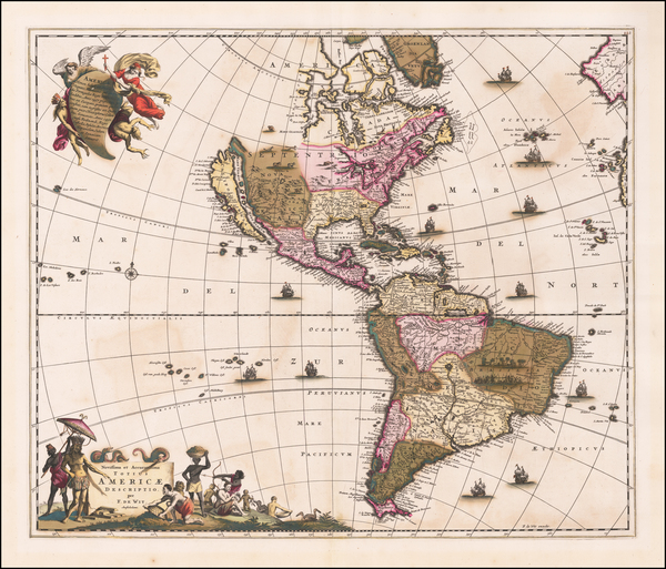 47-California as an Island and America Map By Frederick De Wit