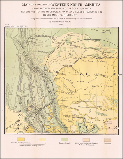 41-Idaho, Montana and Canada Map By United States Department of the Interior