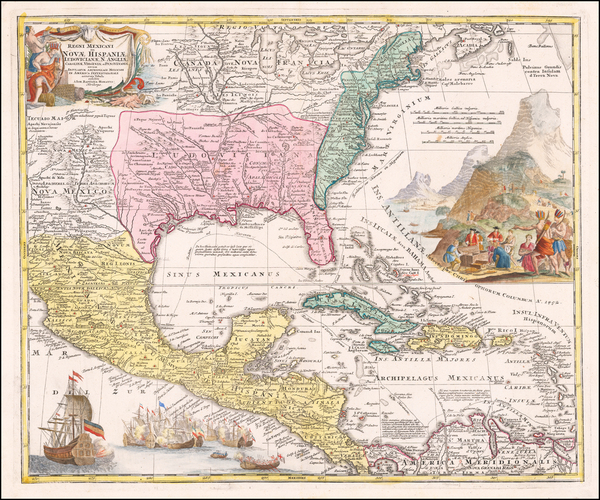 6-United States, South, Southeast, Texas, Midwest and Southwest Map By Johann Baptist Homann