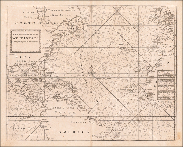 24-Atlantic Ocean, Southeast, Caribbean and West Africa Map By Charles Price  &  Jeremiah Sell