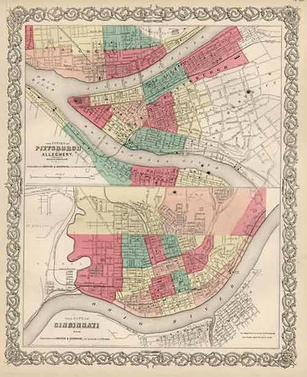 62-Mid-Atlantic and Midwest Map By Joseph Hutchins Colton