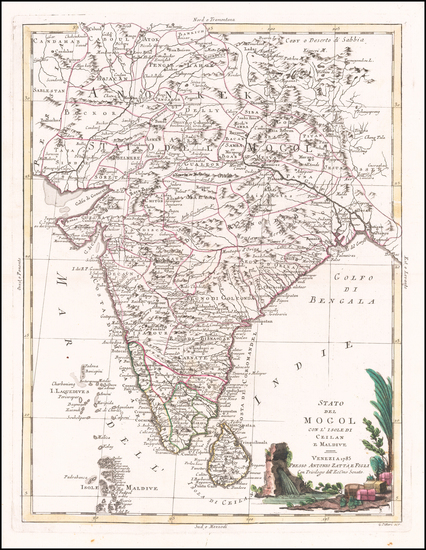 71-India Map By Antonio Zatta