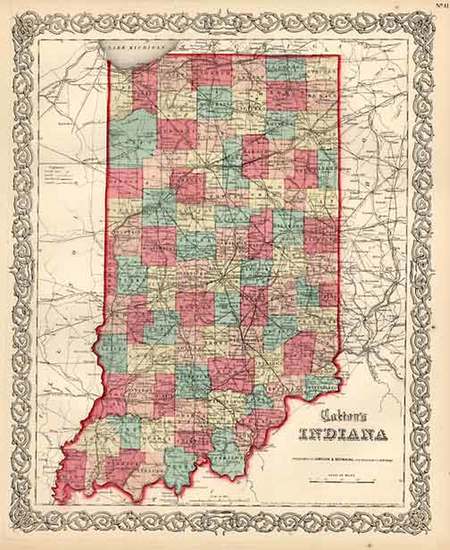 9-Midwest Map By Joseph Hutchins Colton