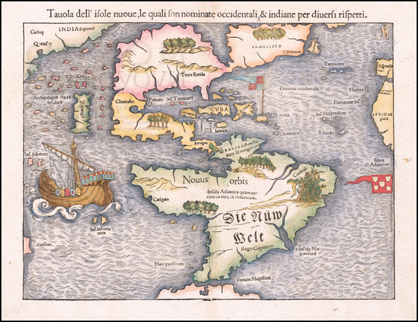 82-Western Hemisphere, North America, South America, Pacific and America Map By Sebastian Munster