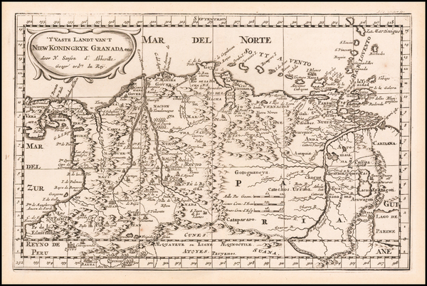 80-Colombia and Venezuela Map By Nicolas Sanson