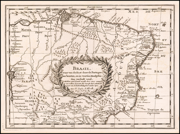 55-Brazil Map By Nicolas Sanson