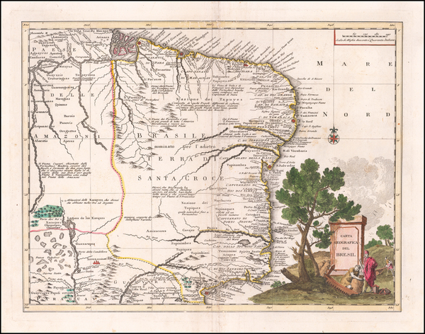 69-Brazil Map By Giambattista Albrizzi