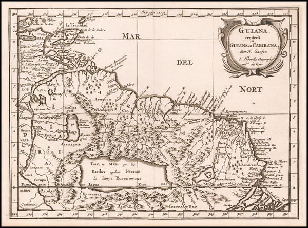 8-Guianas & Suriname Map By Nicolas Sanson