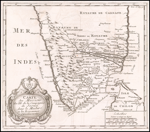 97-India Map By Compagnie de Jésus