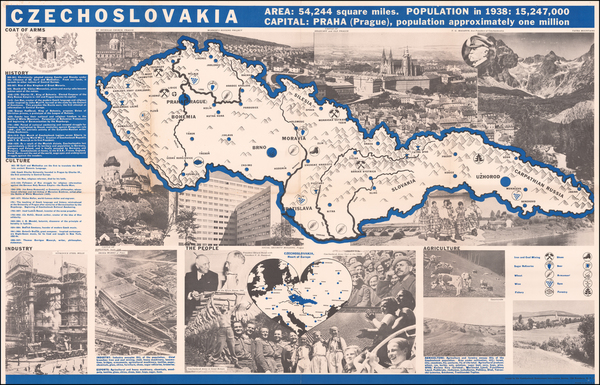 31-Czech Republic & Slovakia Map By Czechoslovak Government Information Service