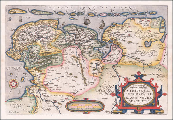 18-Netherlands Map By Abraham Ortelius