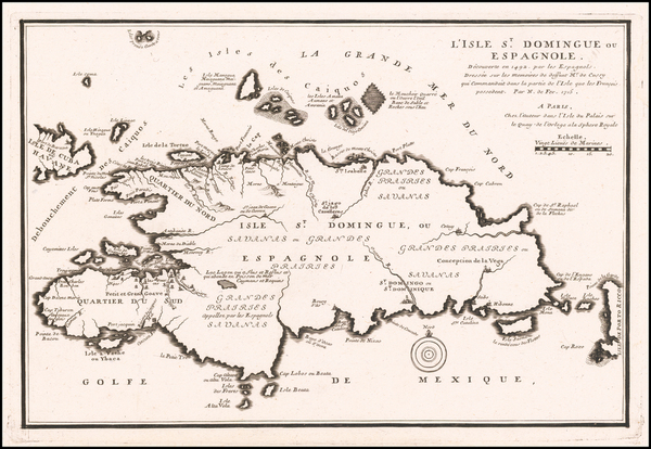 3-Hispaniola Map By Nicolas de Fer