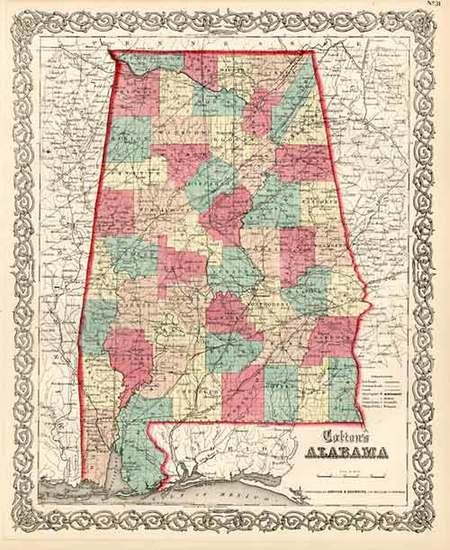 29-South Map By Joseph Hutchins Colton