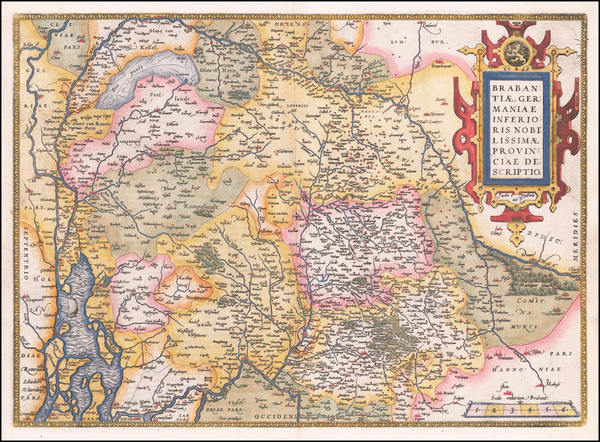 29-Belgium Map By Abraham Ortelius