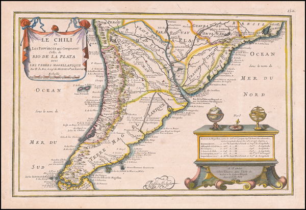 26-Argentina and Chile Map By Nicolas de Fer