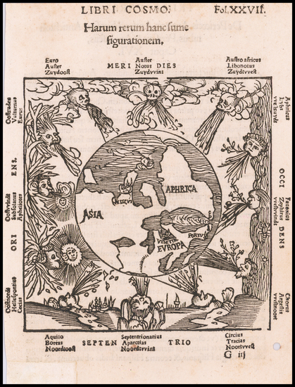 29-World and Eastern Hemisphere Map By Peter Apian