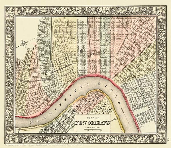 20-South Map By Samuel Augustus Mitchell Jr.